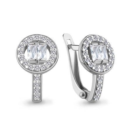 Серьги из серебра с фианитами