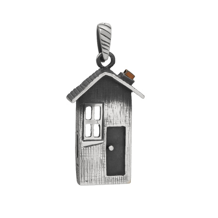 Подвеска из серебра с гематитом «Дом»