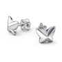Детские серьги-гвоздики из серебра с бриллиантами «Бабочка»
