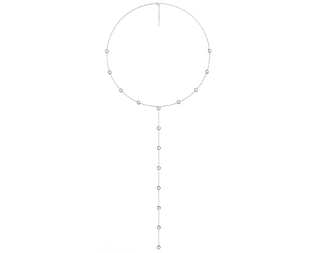 Серебряное колье-сотуар с фианитами