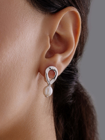 Серебряные серьги с жемчугом