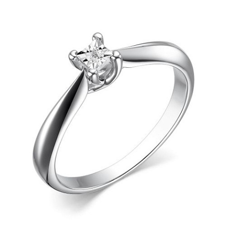 Кольцо из серебра с бриллиантом