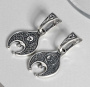 Серьги из серебра «Лунница» в славянском стиле