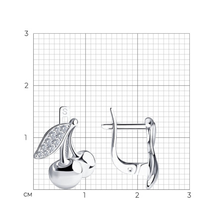 Серебряные серьги с фианитом