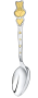 Серебряная ложка детская «Мишка с сердечками» с позолотой