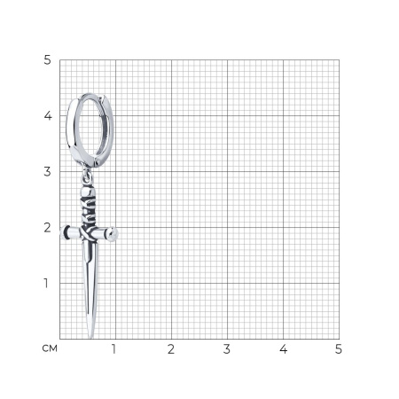 Серьга из серебра «Кинжал»