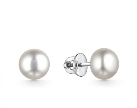 Серьги из серебра с жемчугом