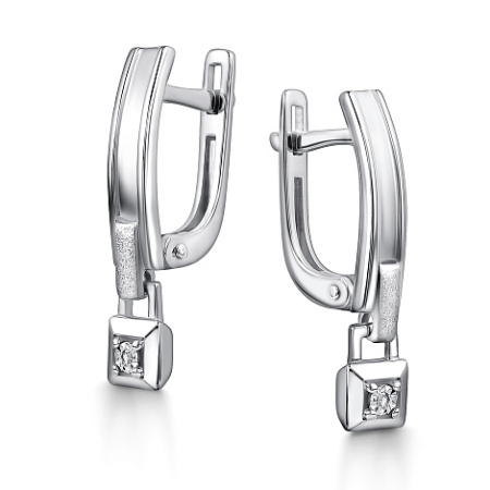 Серебряные серьги с бриллиантами