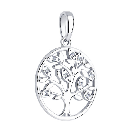 Серебряная подвеска с фианитами «Древо»