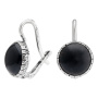 Серьги из серебра с обсидианом