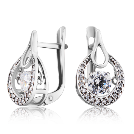 Серебряные серьги с фианитами