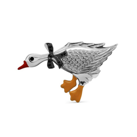 Брошь из серебра «Гусь Мартин»