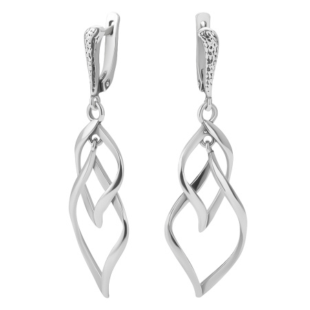 Серебряные серьги «Эфир» длинные витые