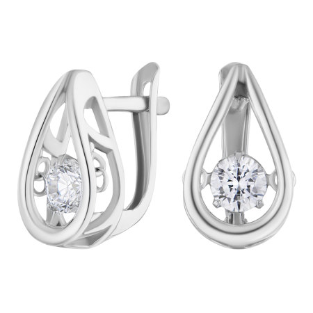 Серебряные серьги с фианитами