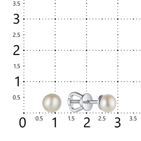 Пусеты из серебра с жемчугом