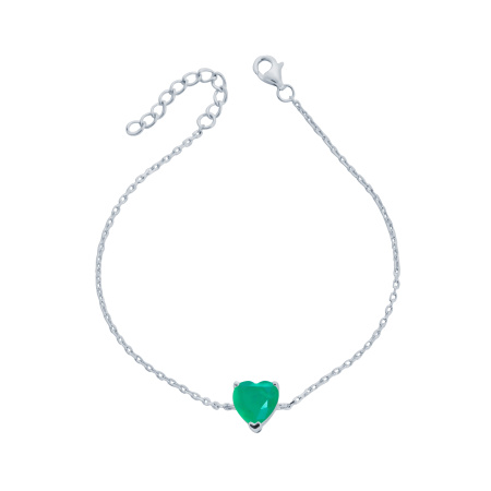 Серебряный браслет с фианитом «Сердце»