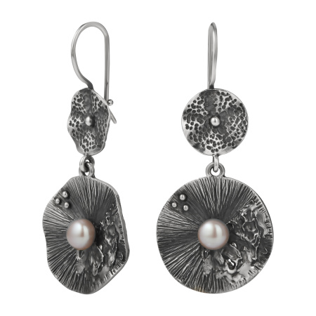 Серьги из серебра с жемчугом