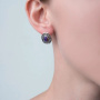 Серьги из серебра с натуральным чароитом