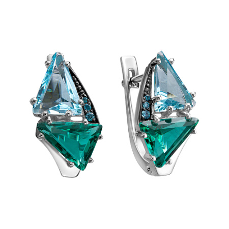 Серебряные серьги с ювелирным кристаллом