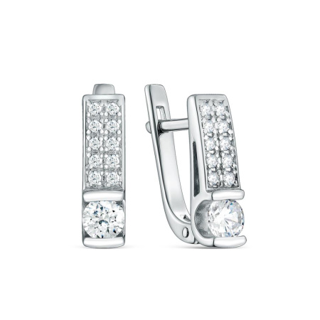 Серебряные серьги с фианитами