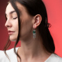 Серьги из серебра 925 с празиолитом «Сибелиус»