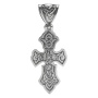 Серебряный крестик с гранатом