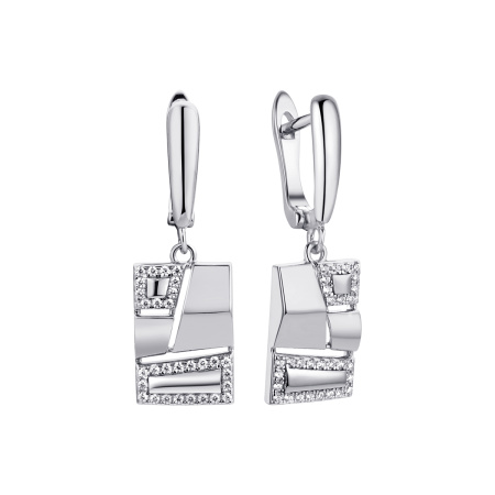 Серебряные серьги с фианитами