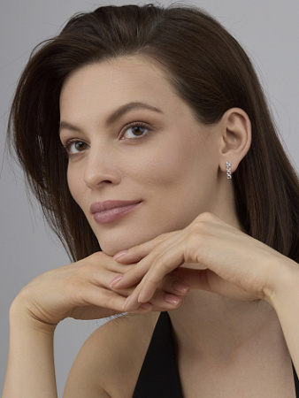 Серьги из серебра с бриллиантами и позолотой