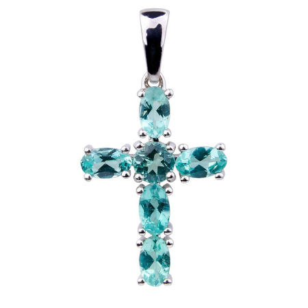 Подвеска из серебра с апатитами