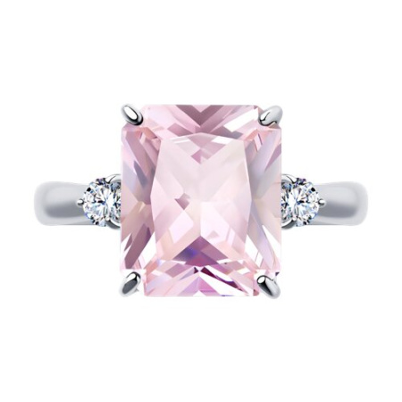 Серебряное кольцо с ситаллом и фианитами