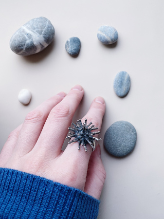 Серебряное кольцо «Ерш»