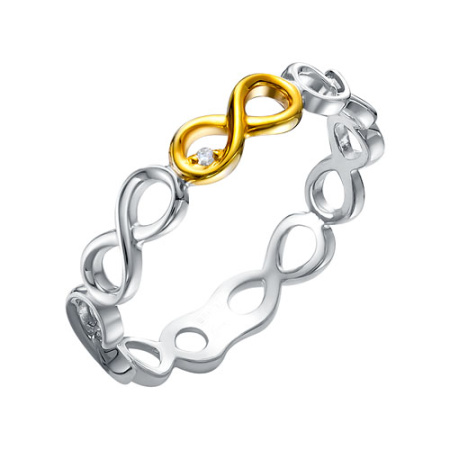 Кольцо из серебра с бриллиантом «Бесконечность»