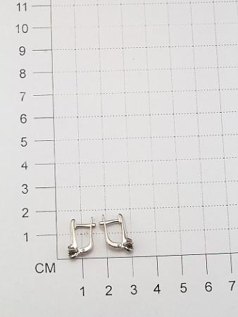 Серебряные серьги с черным бриллиантом