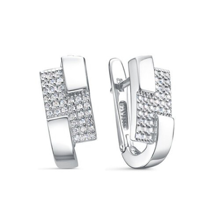 Серьги из серебра с фианитами
