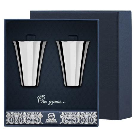 2 серебряные стопки «Гладкие»