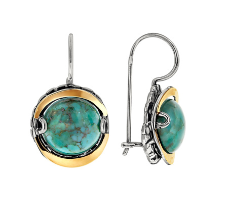 Серебряные серьги с бирюзой