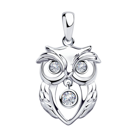 Подвеска из серебра с фианитами