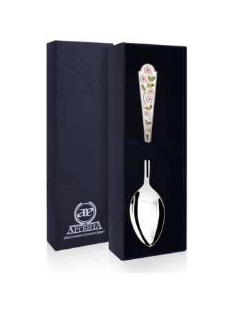 Серебряная чайная ложка «Лето-Ромашка» с эмалью