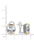 Серебряные серьги c горным хрусталем, марказитами Swarowski и позолотой