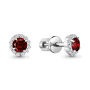 Серебряные серьги с гранатом и фианитами