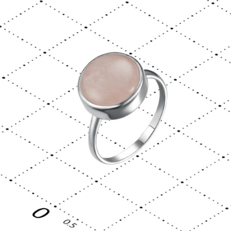 Кольцо из серебра с розовым кварцем