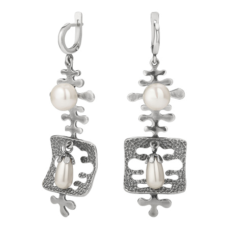 Серьги из серебра с жемчугом