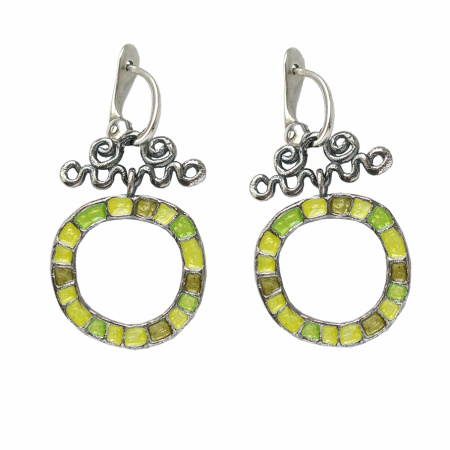 Серьги из серебра с эмалью «Ливелий»