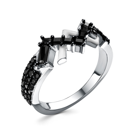 Кольцо из серебра с эмалью и шпинелью