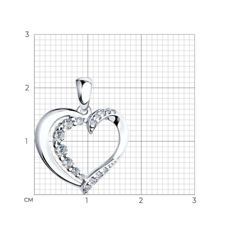 Серебряная подвеска с фианитами «Сердце»