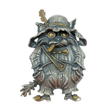 Серебряная брошь «Кот Базилио»