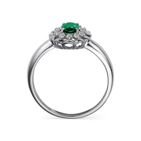 Кольцо из серебра с фианитом и агатом