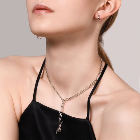 Серьги из серебра «Заяц» ассиметричные