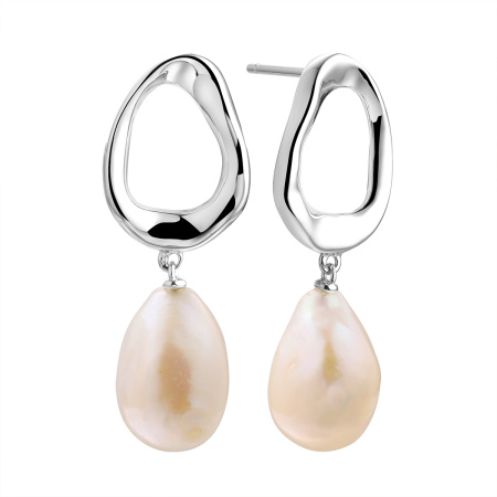 Серьги из серебра с жемчугом