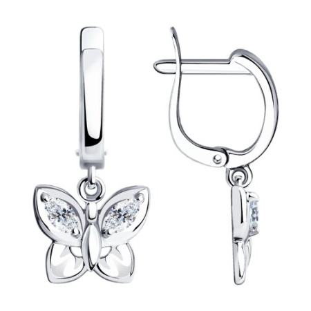 Серьги из серебра «Бабочка»